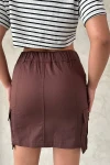 Kahve Kargo Cepli Dokuma Etek BCHN-2525020