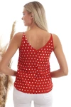 Kiremit Puantiye Desenli İp Askılı Bluz CO-2520333453