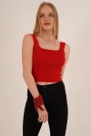 Kırmızı Askılı İnce Merserize Triko Bluz CO-2523256231