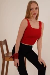 Kırmızı Askılı İnce Merserize Triko Bluz CO-2523256231