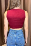 Lacivert-Bej-Bordo 3 Lü Paket Bisiklet Yaka Crop Kaşkorse Bluz BCOR-252007