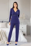 Lacivert Dantel Detaylı Pijama Takımı BCAN-258613FA