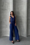 Lacivert Yelek Ve Pantolonlu Alt Üst Dokuma Takım BCHN-25252