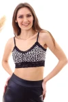 Leopar Askılı Şerit Dantelli Büstiyer CO-2520040410