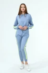 Mavi Üç İplik Kapüşonlu Sweatshirt Ve Cepli Pantolon Alt Üst Takım CO-2522033931