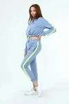 Mavi Üç İplik Kapüşonlu Sweatshirt Ve Cepli Pantolon Alt Üst Takım CO-2522033931