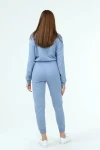 Mavi Üç İplik Kapüşonlu Sweatshirt Ve Cepli Pantolon Alt Üst Takım CO-2522033931