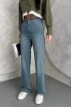 Mavi Yüksek Bel Regular Kesim Jean Pantolon BCNW-251437