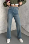 Mavi Yüksek Bel Regular Kesim Jean Pantolon BCNW-251437