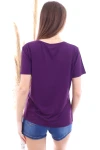 Mürdüm V Yaka Nakış İşlemeli Boyfriend Kısa Kol Bluz CO-257130562