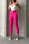 Pembe Kemerli Dokuma Havuç Pantolon BCHN-2525238
