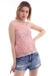 Pudra Geniş Yaka Dantel Bluz CO-2521161667