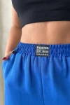 Saks Çift Cepli Beli Lastikli Dokuma Şort BCHN-25251003