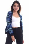 Saks Siyah Ekose Desenli Bomber Ceket CO-2521323204