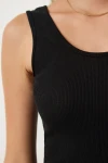 Siyah Askılı Fitilli Örme Elbise BCOR-252013