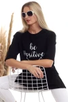Siyah Bisiklet Yaka Baskılı Oversize Tişört CO-2520333402