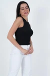 Siyah Bisiklet Yaka Kaşkorse Bluz CO-2523254307
