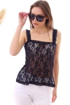 Siyah Dantel Askılı Bluz CO-2520040404