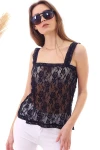 Siyah Dantel Askılı Bluz CO-2520040404