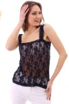 Siyah Dantel Askılı Bluz CO-2520040404