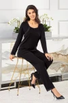 Siyah Dantel Detaylı Pijama Takımı BCAN-258615FA