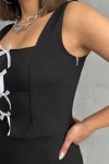 Siyah Fiyonk Detaylı Bluz Ve Pileli Etek Alt Üst Takım BCHN-25255015