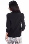Siyah İnce Gabardin Eteği Bağcıklı Kolej Mont CO-2520022364