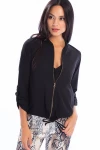 Siyah İnce Gabardin Eteği Bağcıklı Kolej Mont CO-2520022364