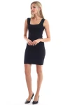 Siyah Kare Yaka Askılı İnce Merserize Triko Elbise CO-2520346238