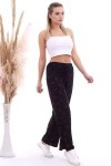 Siyah Kırmızı Beli Lastikli Bol Paça Pantolon CO-2520070786