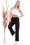 Siyah Kırmızı Beli Lastikli Bol Paça Pantolon CO-2520070786