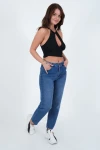 Siyah Kruvaze Yaka Kolsuz Tasarım Bluz CO-2523254137
