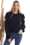 Siyah Pirenses Kol Gipeli Uzun Kol Bluz CO-2520343329