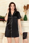 Siyah Saten Ara Biyeli Tunik BCAN-255101FA