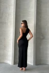 Siyah Tek Omuz Detaylı Maxi Boy Elbise BCHN-2525455
