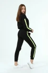Siyah Üç İplik Kapüşonlu Sweatshirt Ve Cepli Pantolon Alt Üst Takım CO-2522033931