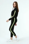 Siyah Üç İplik Kapüşonlu Sweatshirt Ve Cepli Pantolon Alt Üst Takım CO-2522033931