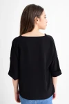 Siyah V Yaka Duble Kol Bluz CO-259182879