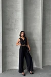 Siyah Yelek Ve Pantolonlu Alt Üst Dokuma Takım BCHN-25252
