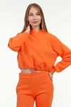 Turuncu Üç İplik Kapüşonlu Sweatshirt Ve Cepli Pantolon Alt Üst Takım CO-2522033544