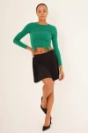 Yeşil Büzgülü Uzun Kol Sandy Bluz CO-2523254005