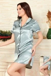 Yeşil Lingerie Saten Ara Biyeli Tunik BCAN-255102FA