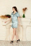 Yeşil Lingerie Saten Ara Biyeli Tunik BCAN-255102FA