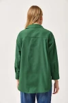 Yeşil Oversize Uzun Basic Gömlek BCCL-253000