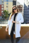 Beyaz Mevsimlik Rahat Kesim Hafif Ceket BCBSK-25700-3441