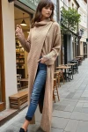 Bronz Yırtmaçlı Salaş Uzun Panço Elbise BCBSK-25700-CCK95007