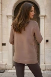 Camel Balıkçı Yaka Yumuşak Dokulu Salaş Kazak BCBSK-25700-3501