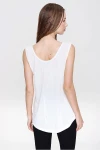 Ekru Askılı Düğmeli İnce Örme Triko Bluz BCBSK-25700-3134