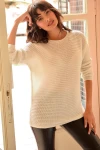 Ekru Bisiklet Yaka Modern Stil Kazak BCBSK-25700-E1008