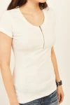 Ekru Fermuarlı Basic Bluz BCBSK-25700-K4023